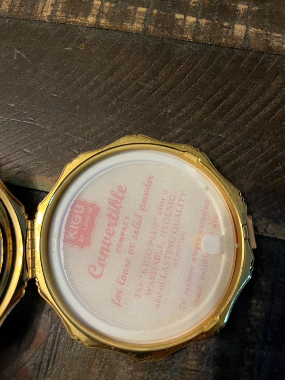 Vintage KIGU of London Jade & Gold Toned Powder Compact with Filter and Mirror - Picture 7 of 11